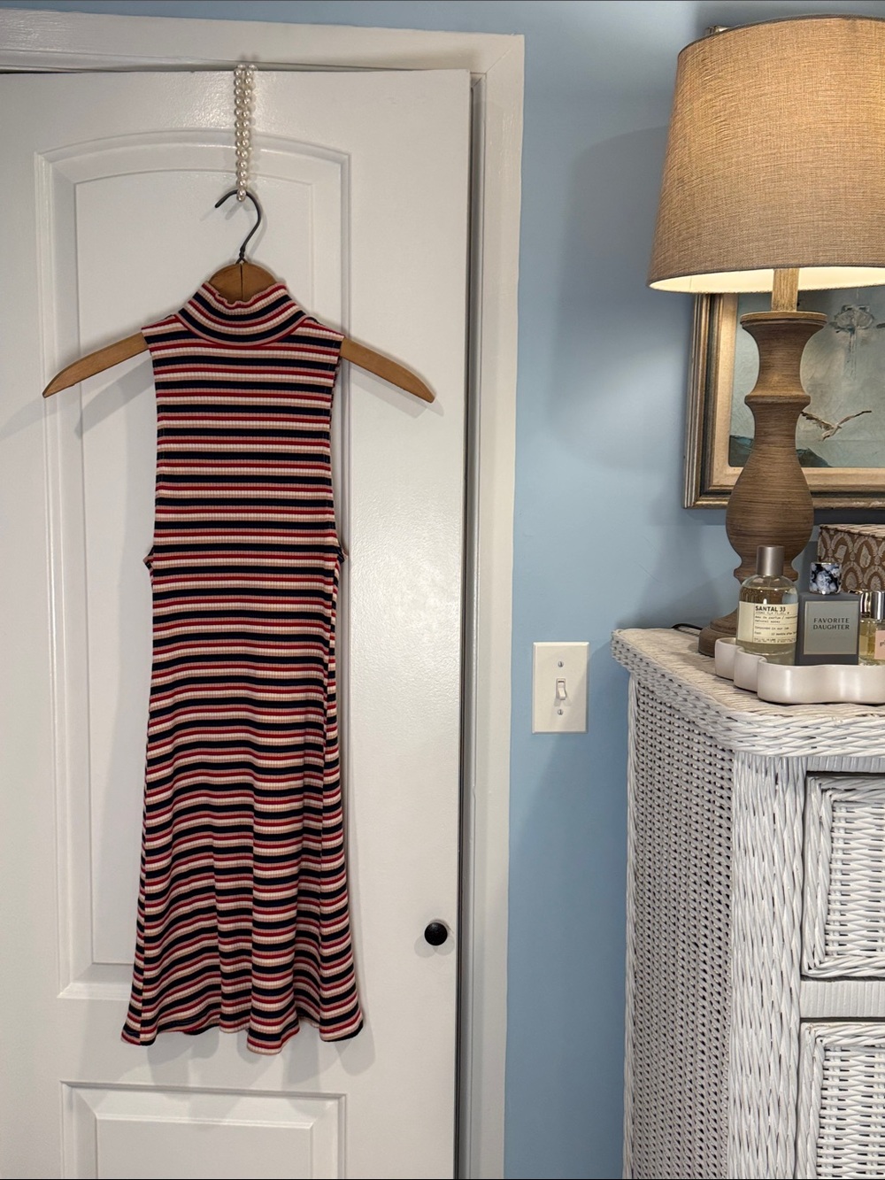 Reformation Striped Sleeveless Mock Neck Mini Dress